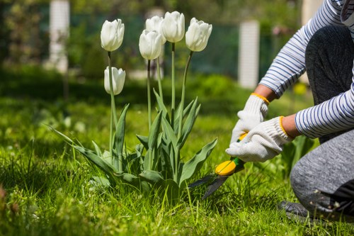 Patio and planting features in a Stratford outdoor space